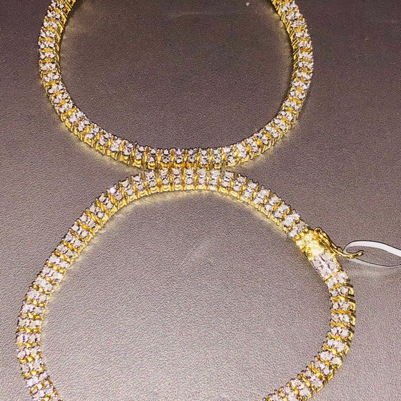 Rea diamond double row men tennis bracelet not CZ not fake unbeatable huge sale - Picture 8 of 13